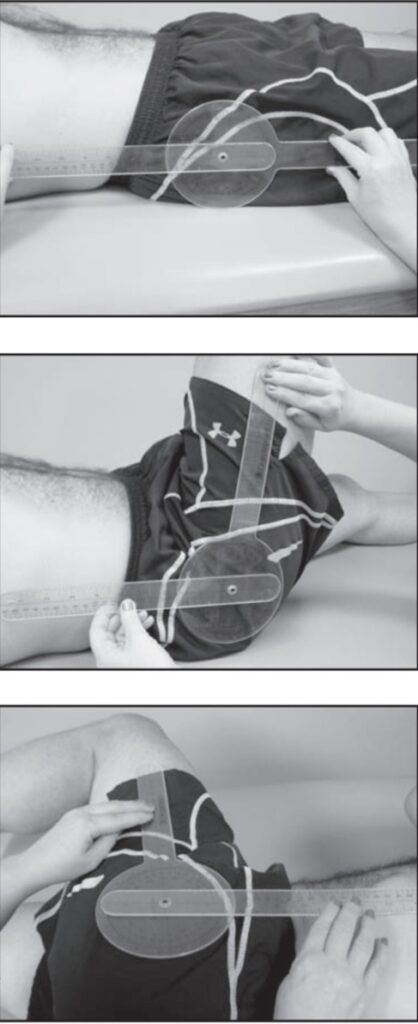 Goniometry of hip flexion