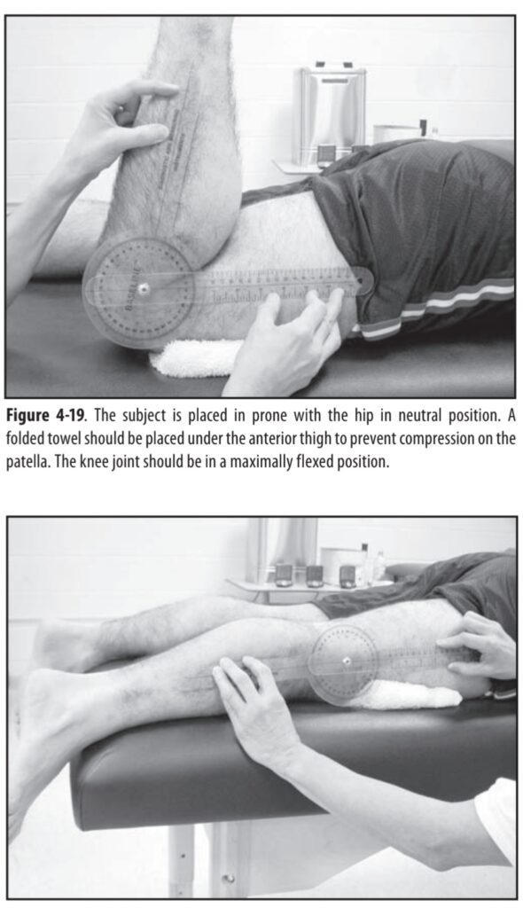 Goniometry of knee extension