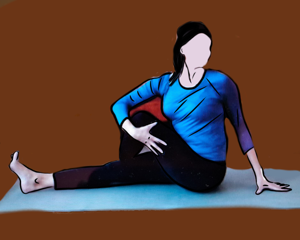 Seated spinal twist : Back pain exercise