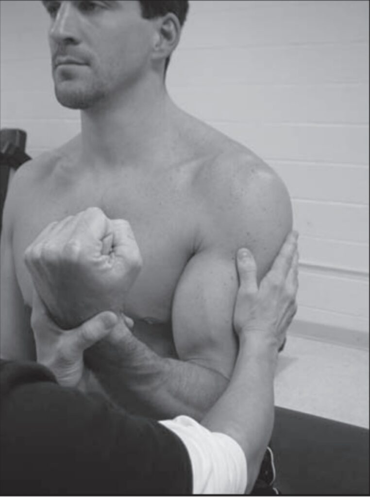 MMT of Elbow flexion Grades 5/5 to +3/5