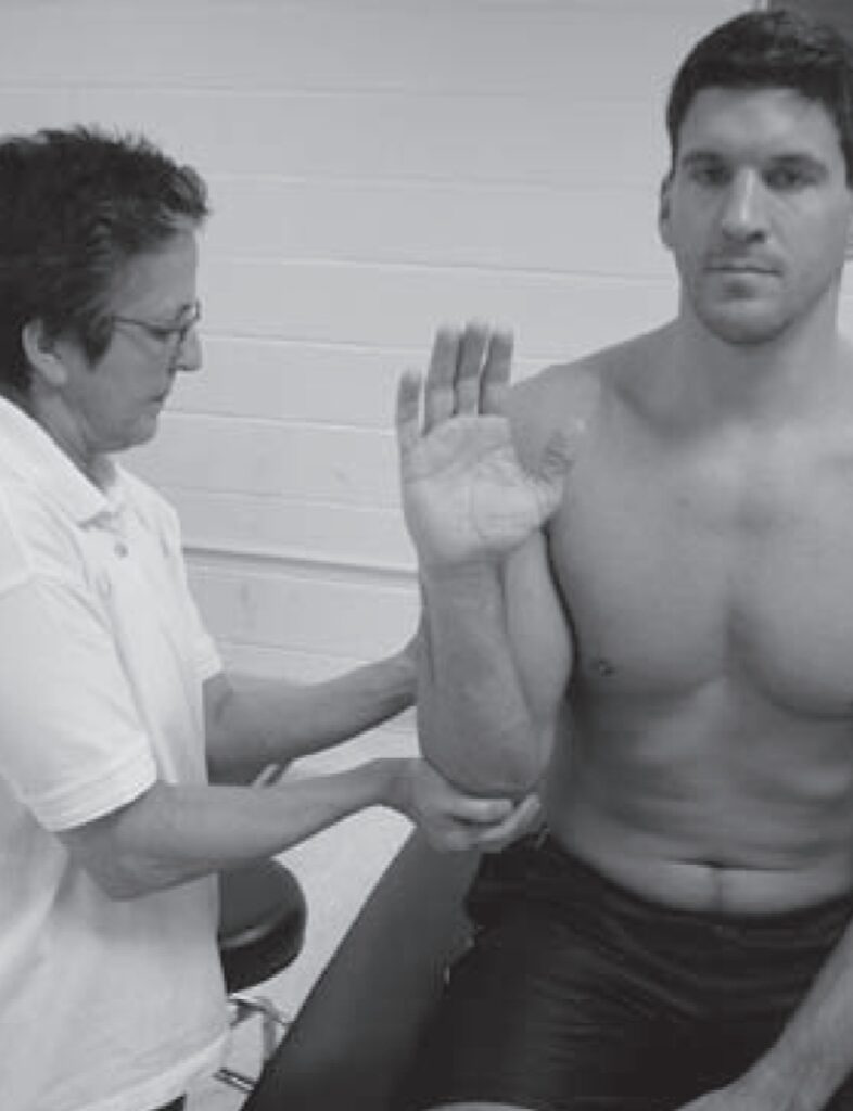 Pronation Grades 2/5 to −2/5:,MMT of forearm .