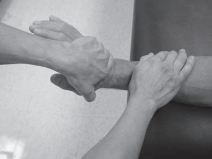 Extension Grades 5/5 to +3/5:, MMT of wrist joint